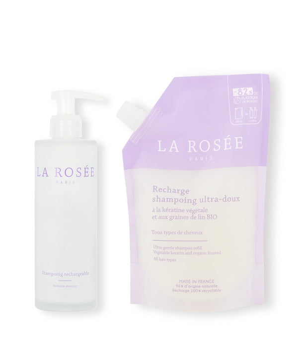Duo Recharge shampoing ultra-doux et son flacon rechargeable
